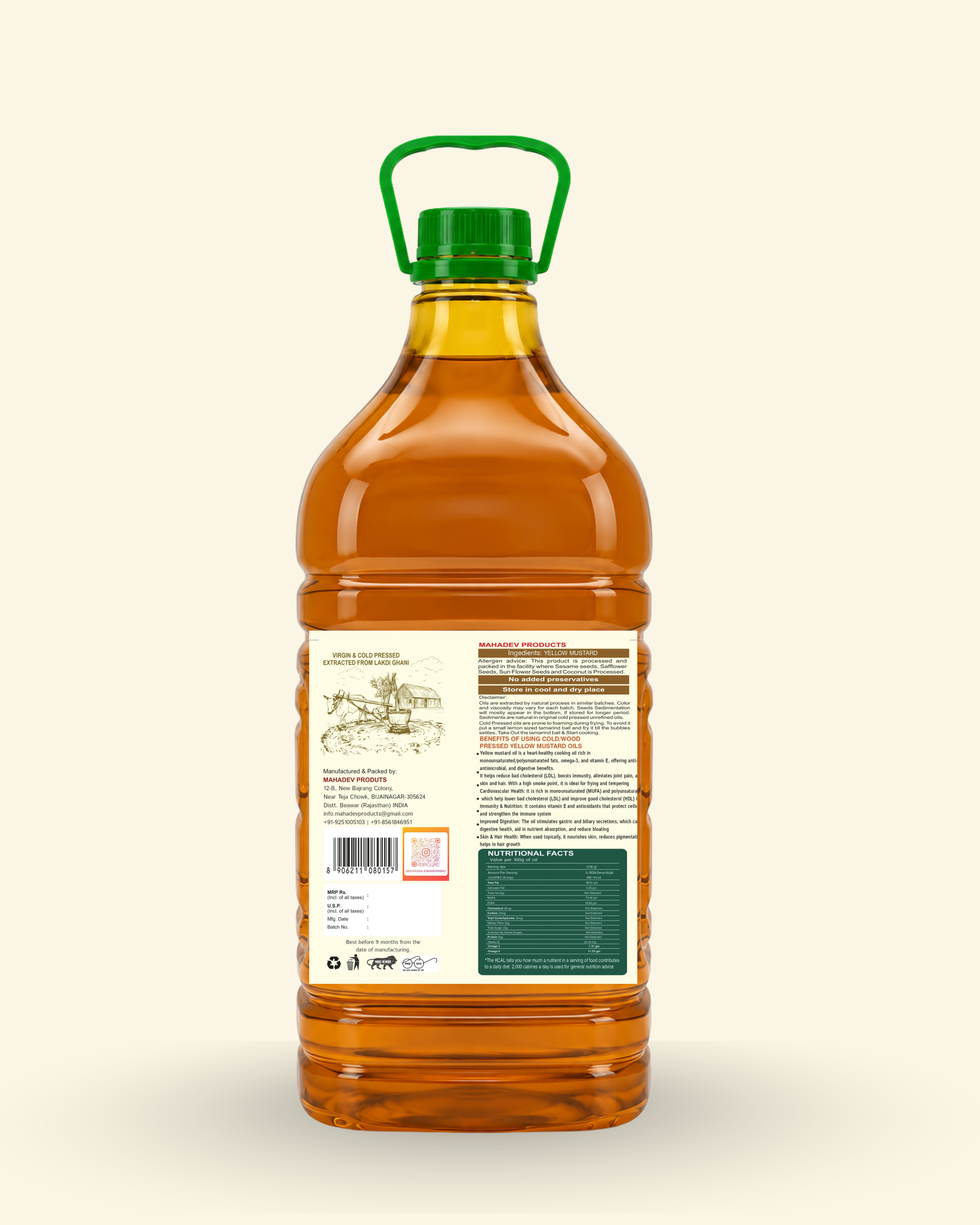 Wood Pressed Yellow mustard oil-5L