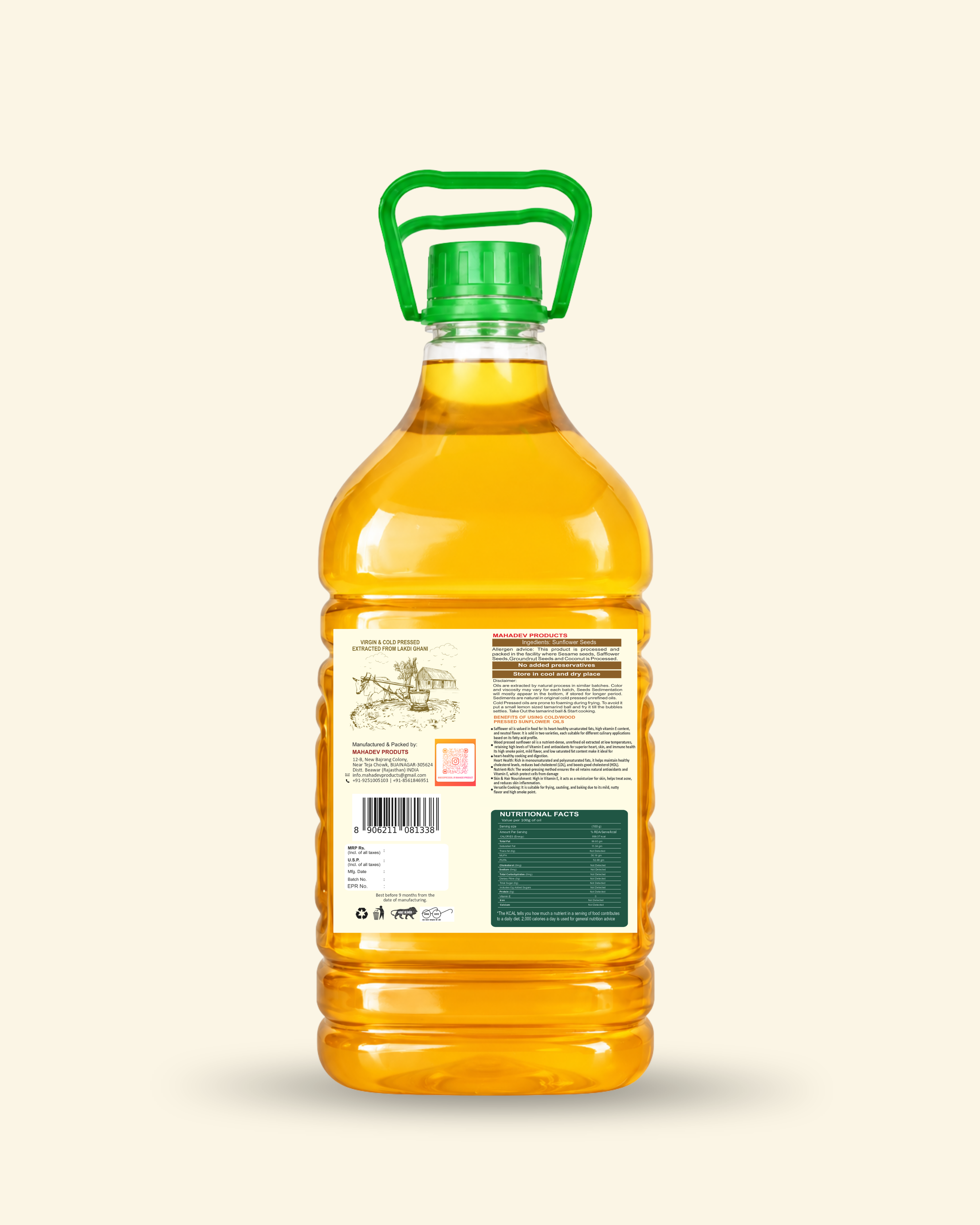 Sunflower wood pressed oil 5L