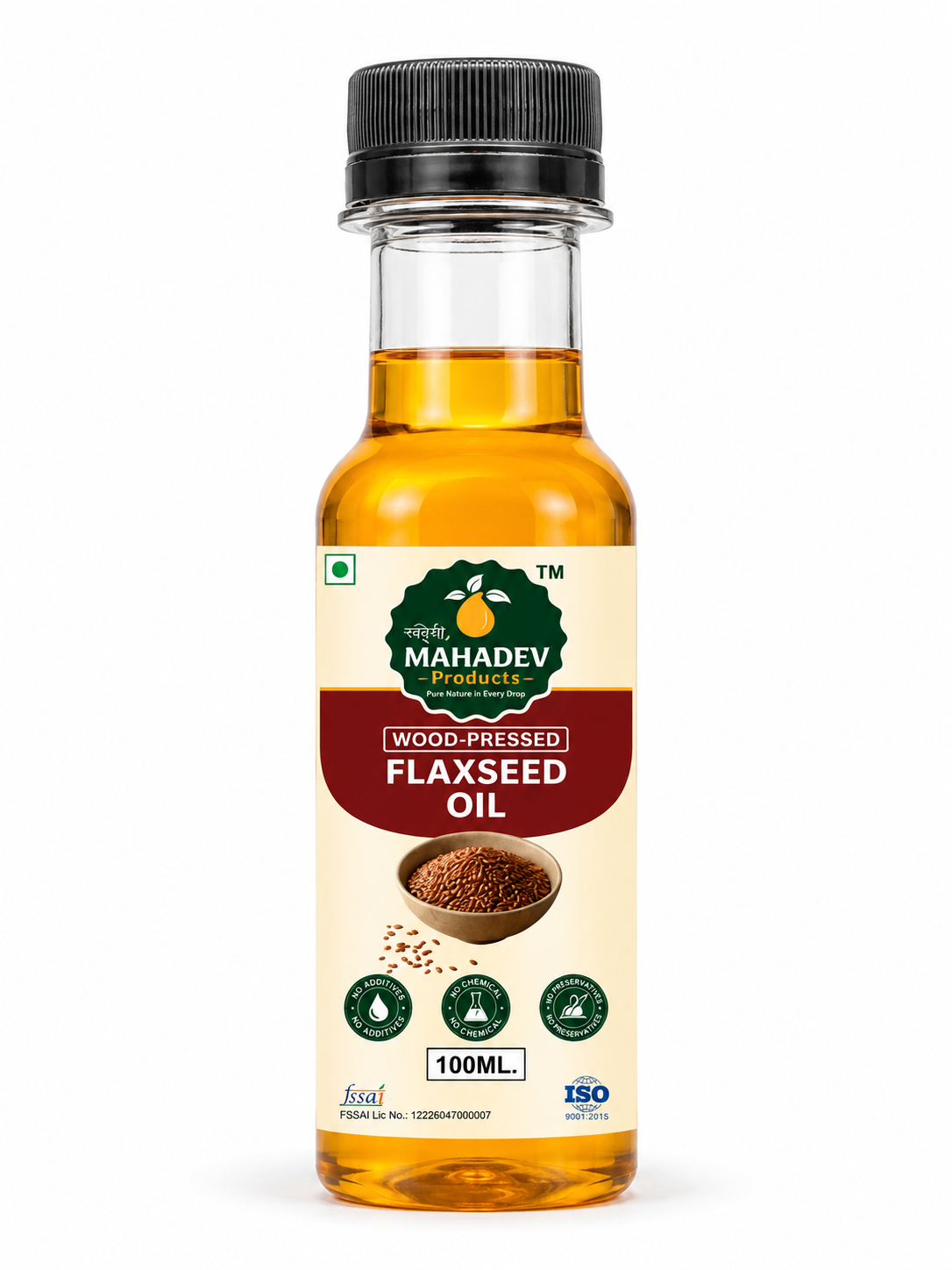 Wood-Pressed Flaxseed Oil – 100 ml
