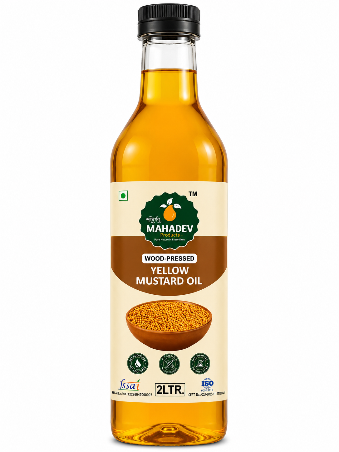 Wood-Pressed Yellow Mustard Oil – 2L