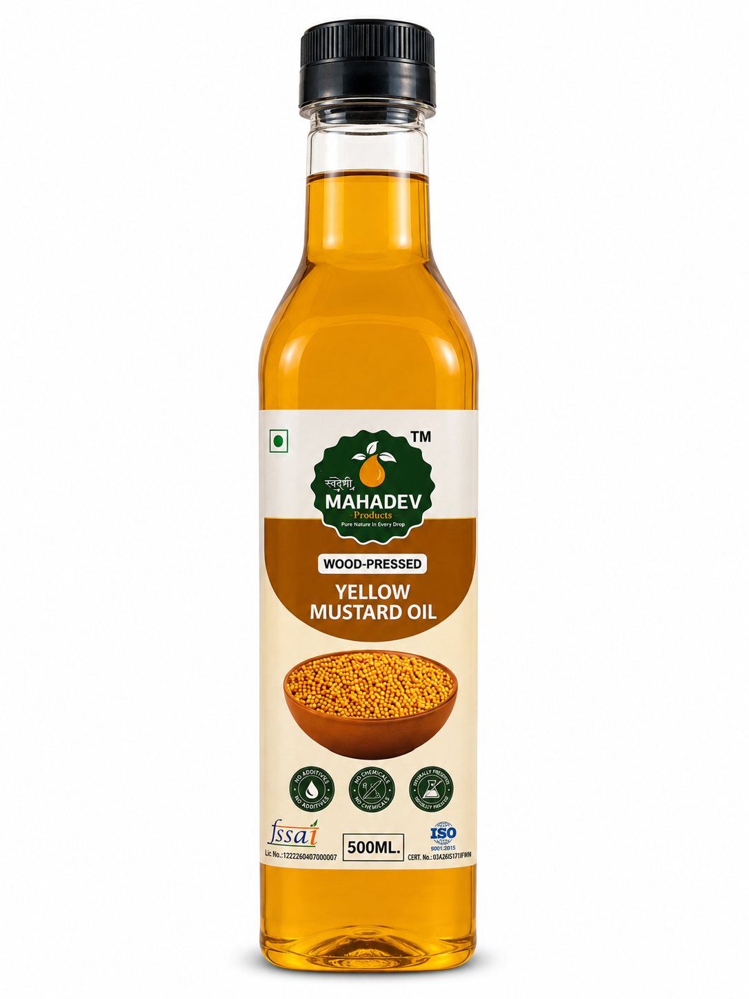 Wood-Pressed Yellow Mustard Oil – 500 ml