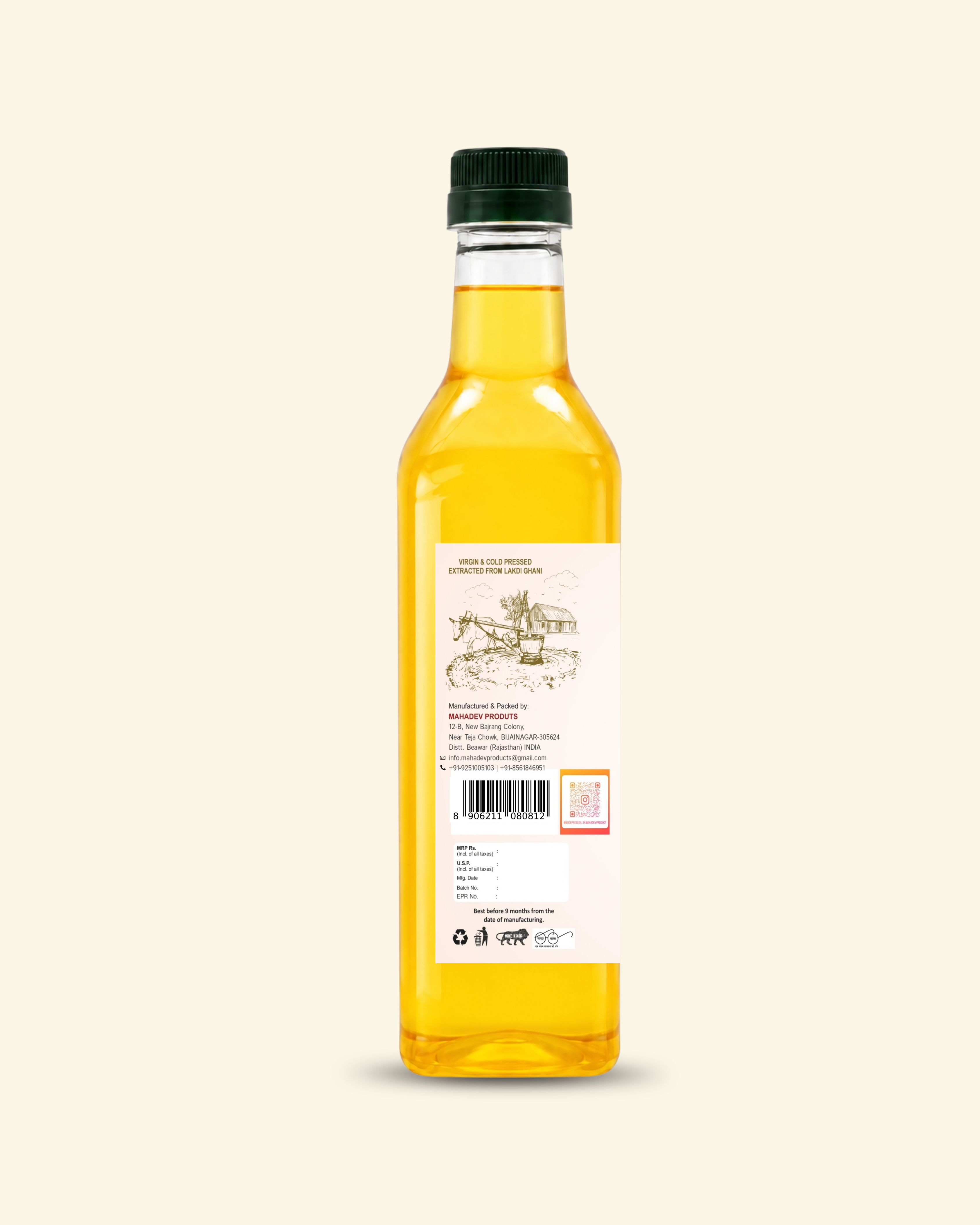 Wood Pressed White Sesame Oil