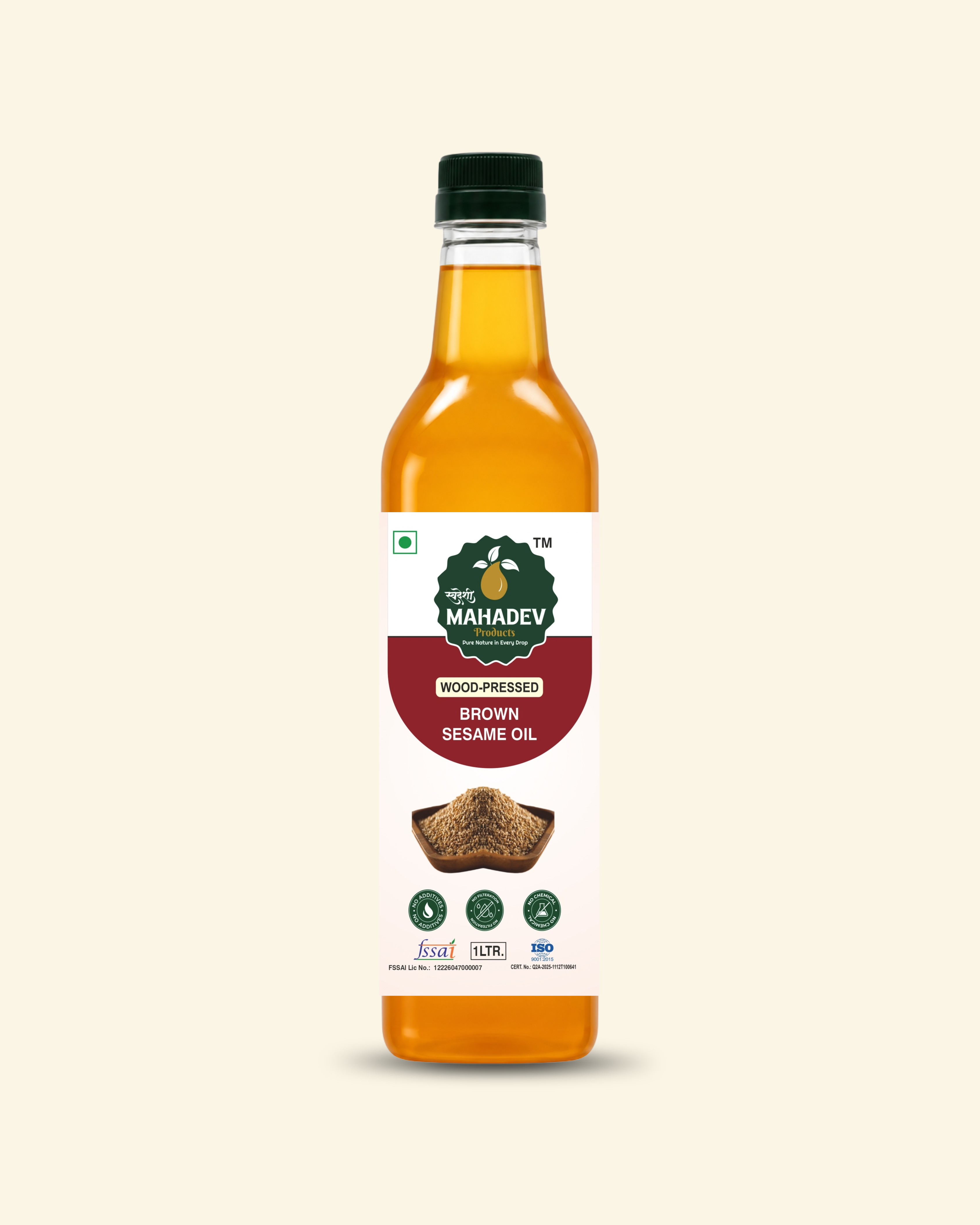 Wood Pressed Brown Sesame Oil-1 Litre