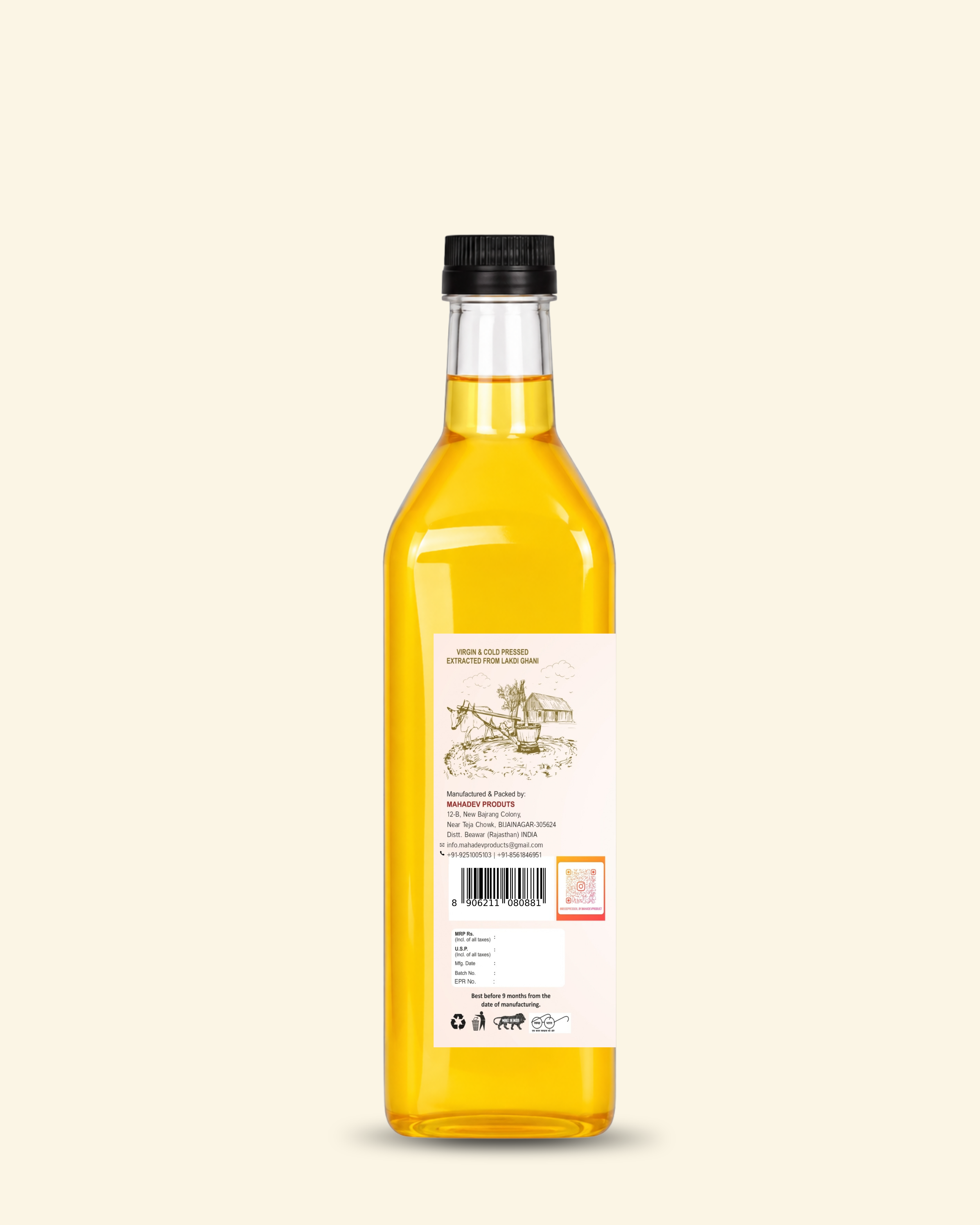 Wood Pressed White Sesame oil