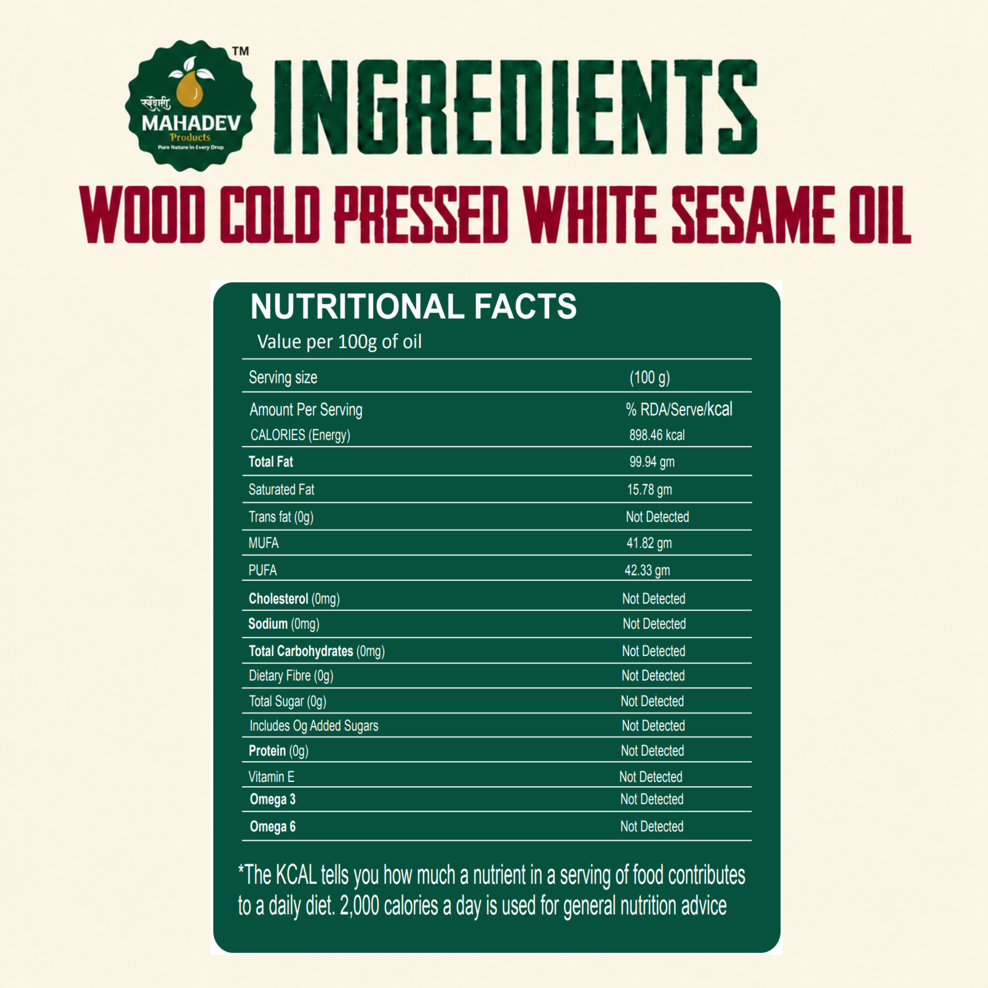 Wood Pressed White Sesame Oil 500 ml - Image 3