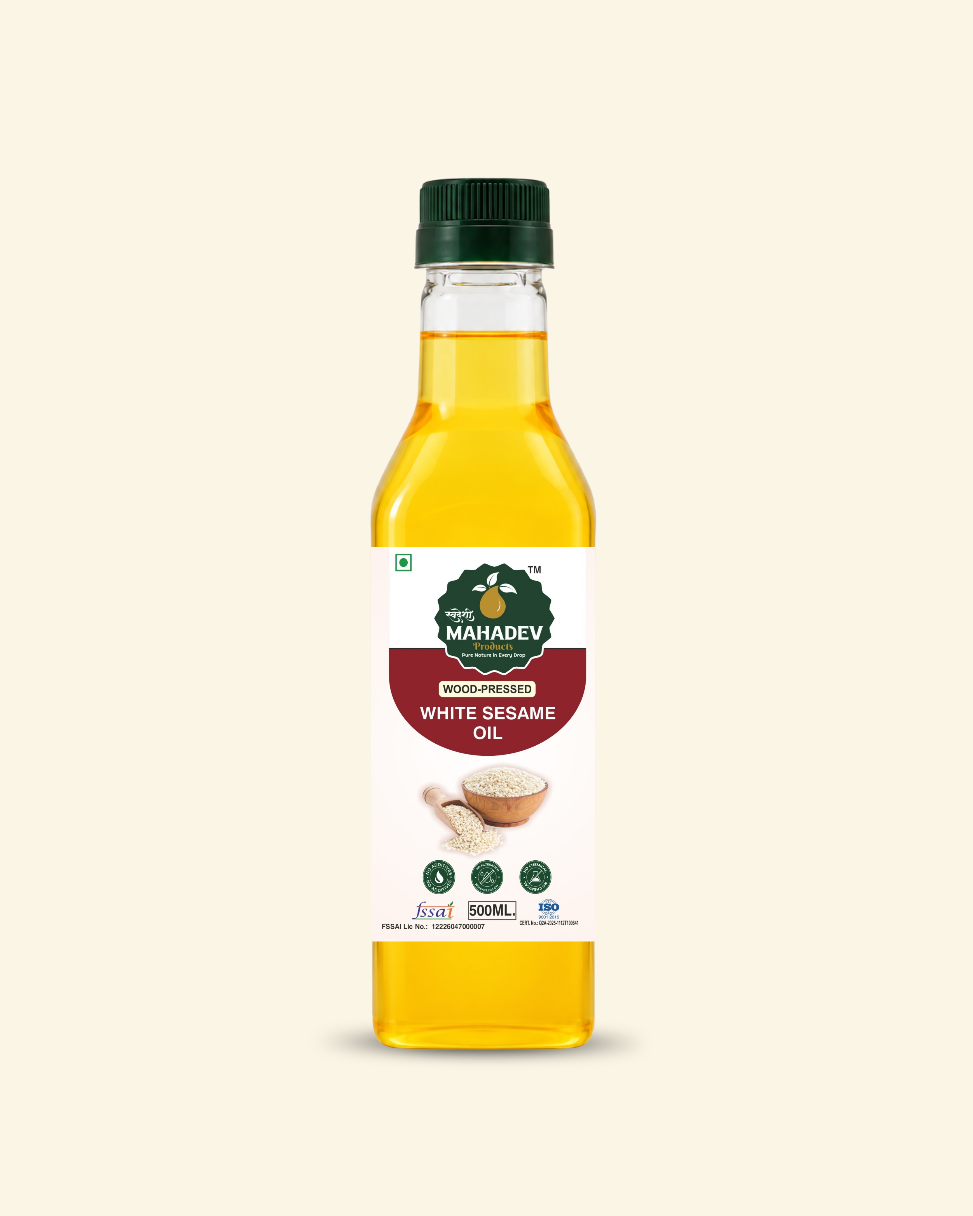 Wood Pressed White Sesame Oil 500 ml